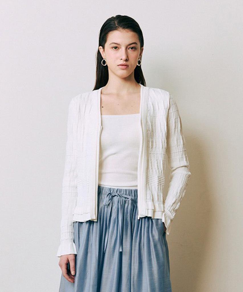 Baniseunyuyog 26Ss Claire Muse Knit Jacket Shimmering White