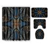 Cool Pattern Shower Curtain Floor Mat Combination Four-Piece Set Bathroom Toilet Carpet Mat Foot Mat