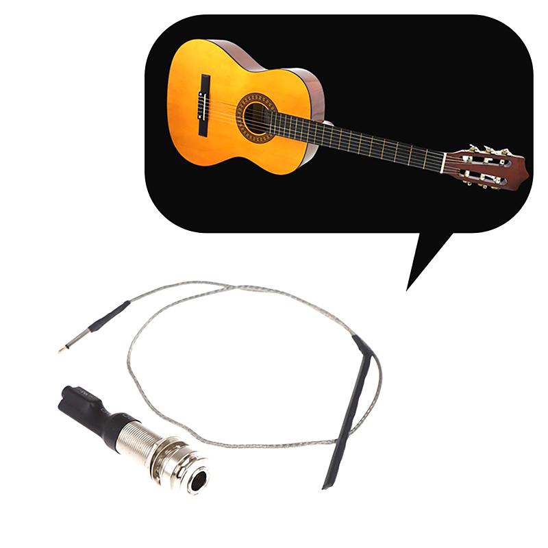 Universal 6.35Mm Pickup Guitar Endpin Preamp Pickup Bridge Saddle Piezo 6.35Mm Jack Socket With Ukulele Cylinder Acoustic Pickup
