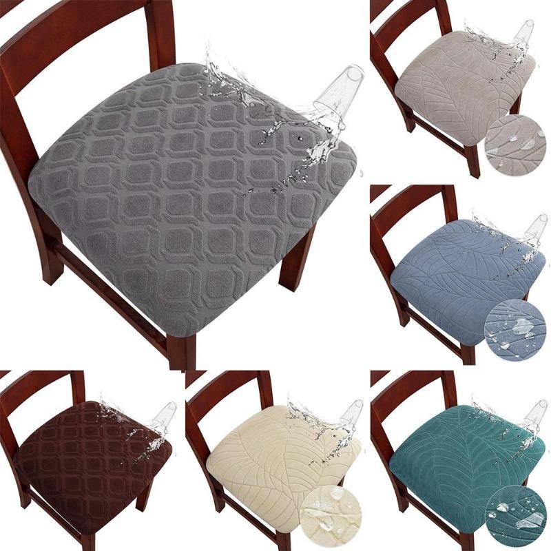 Waterproof Chair Seat Covers Jacquard Seat Case Chair Slipcovers Seat Cushion Case Home Furniture Protector Removable Dust Cover