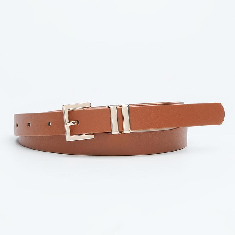 Elegant Pu Leather Womens Belt With Alloy Buckle Versatile And Simple Design For Dresses And Jeans