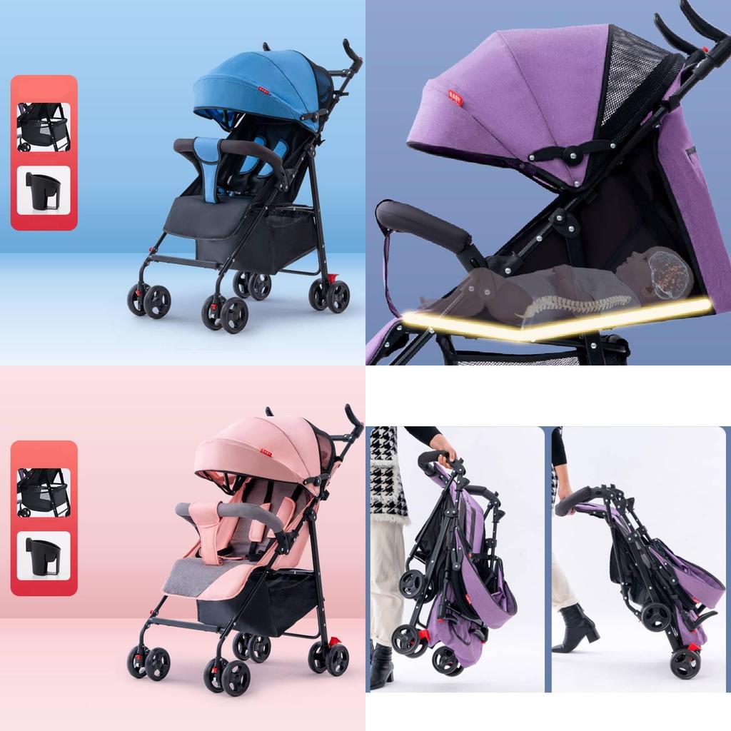 Lightweight Versatile Baby Stroller With Reclining Seat And Easy Folding Design For Comfortable Travel