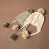 Autumn and winter new cashmere blended hat knitted hairball versatile bag head ear protection cold warm hat