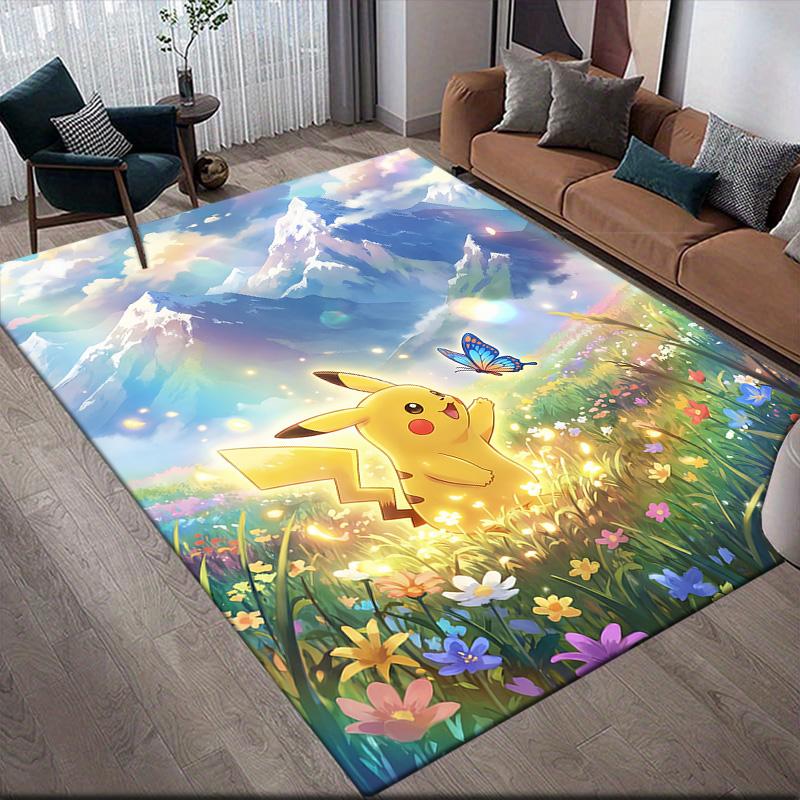 

Pikachu & Psyduck Anti-Slip Rug, Rectangular Carpet for Living Room, Bedroom & Game Zone, Stylish Home Decor 60x90cm