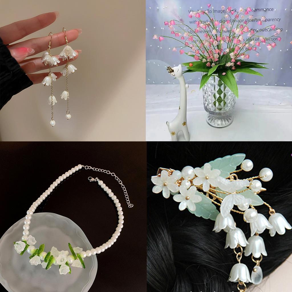 40Pcs 9*7mm Charms Small Flower Acrylic  Beads Handmade Jewelry Making Jewelry Accessories Material