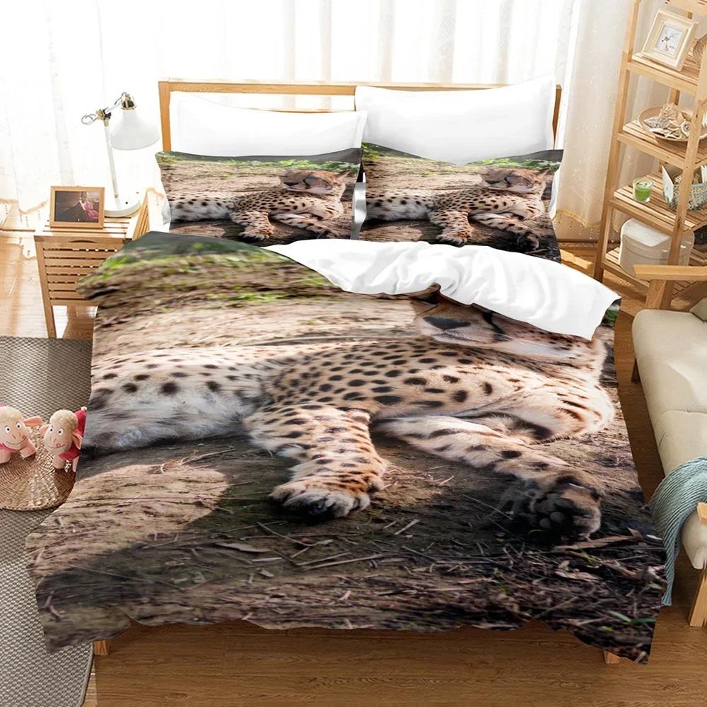 Black Panther Black Leopard Comfortable Duvet Quilt Cover Pillowcase Bedding Set Children Bedroom Decoration Home Textile