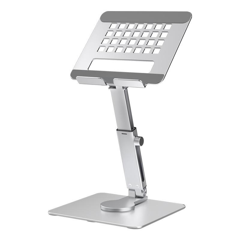 Adjustable Aluminum Tablet & Phone Stand: Foldable, Telescopic, Rotating, Portable.