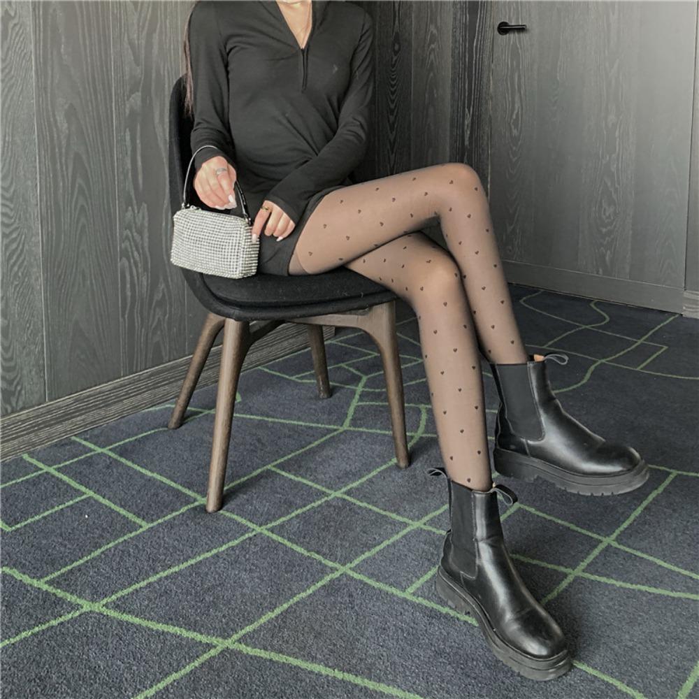 Black Beautiful Legs, Thin Stockings, Love Leggings, Women's Tide 2021 Summer New One-piece Socks, Bare Legs and Thin