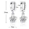 2Pcs Trendy New Fashion Zircon 925 Silver Earrings For Women With Simple Plum Blossom Earring Hoops And Elegant Earrings Gift
