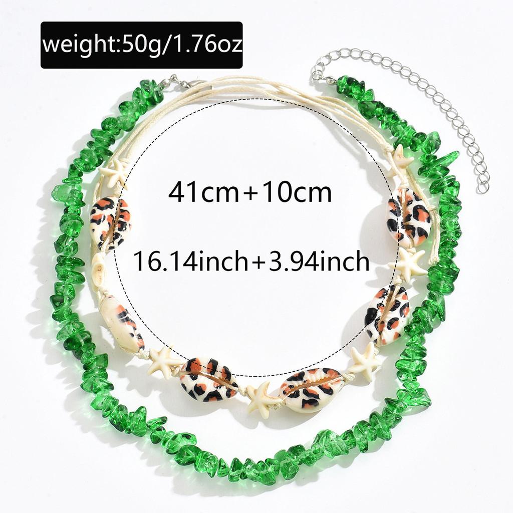 

Crystal Shell Starfish Necklace With Geometric Pendant For Women Summer 2025