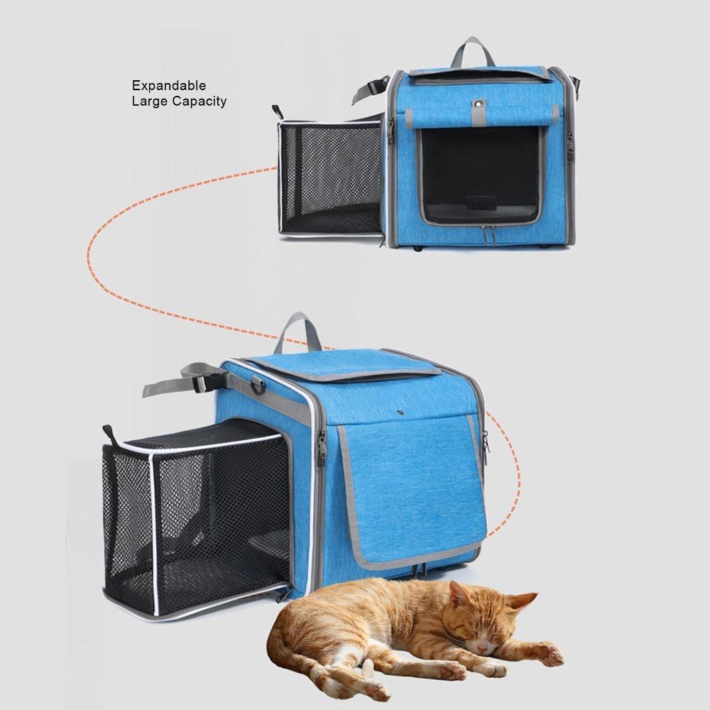 Soft Sided Expandable Cat Backpack Multi Opening Dog Bike Basket  Bike Riding