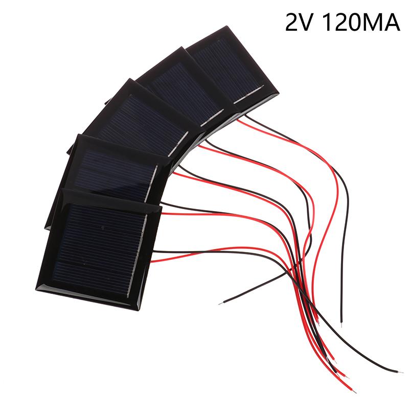 Mikro solární deska fotovoltaická 5ks 2V120Ma solární články s dráty, solární epoxid