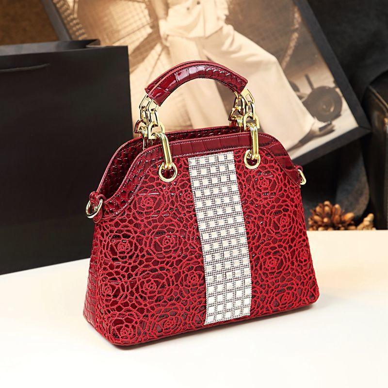 Crocodile Pattern Simple Atmosphere Middle-Aged Mother Bag Leather Shoulder Messenger Bag High Sense