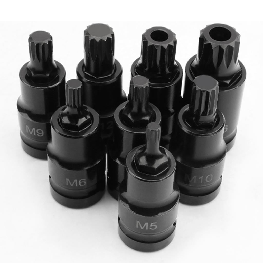 1/2 Inch Drive 12-Point Screwdriver Socket Set CR-MO+S2 M4-M18 Hex Wrench Tool