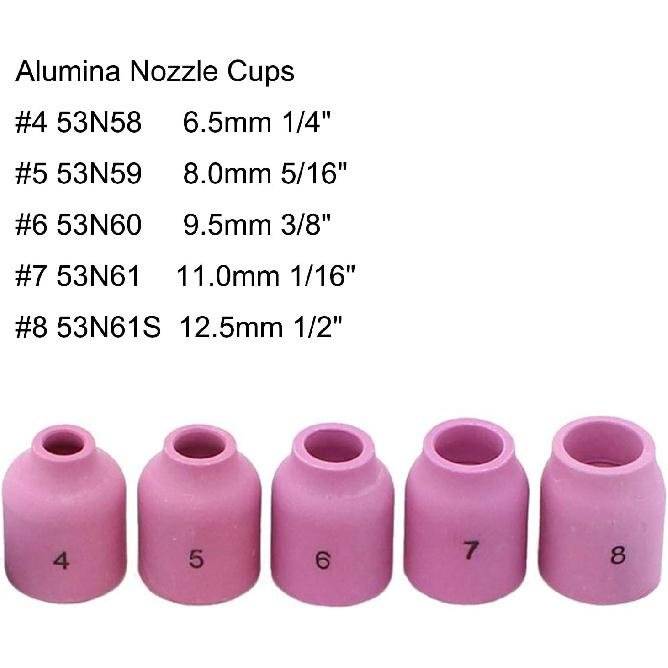 Zinger 37pcs TIG Welding Torch Gas Lens Kit Accessories for DB SR WP 9 20 25 Tig Welding Torch,with #10 Cup+Alumina Nozzle+Collet+Gas Lens Collets