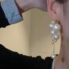 Fashion Long Tassels Simulation Pearl Drop Earrings For Women Vintage Elegant Pendant Earrings Wedding Party Jewelry