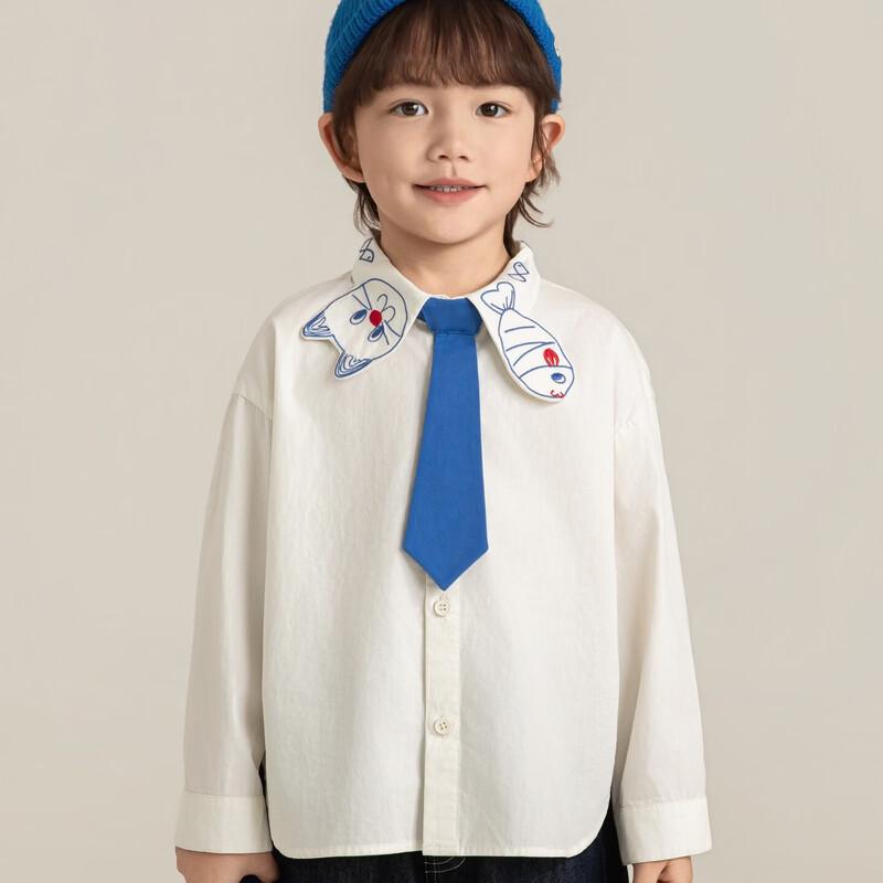 Yoyou Boys  Cute Pet Embroidered Long-Sleeve Lapel Shirt 100cm