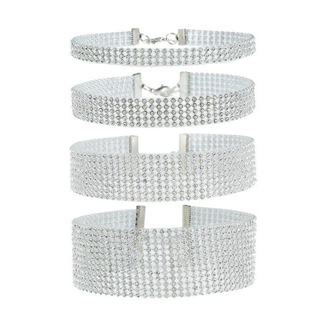 Moda pentru femei, cu diamante, cristal, strass, guler, lanț, bijuterii de nuntă de lux