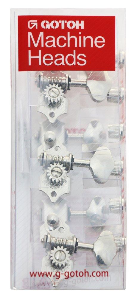 GOTOH SE770-06M-N Open-Gear Guitar Tuners, Nickel, 06M Buttons, 3+3, 27362NX
