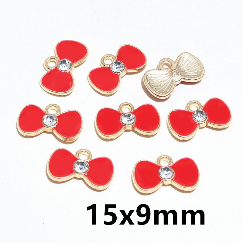 20pcs Enamel Charms Pendants Butterfly Flower Bow Mushroom Shape DIY Jewelry Making Accessories for Earrings Necklace Bracelets