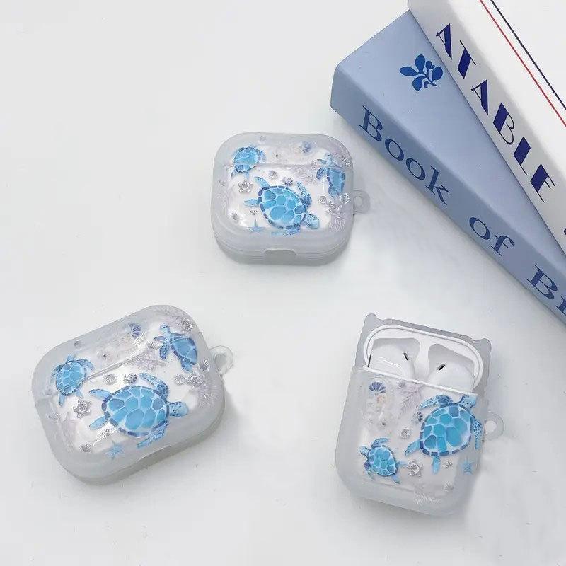 ins transparent ocean turtle suitable for AirPods1/1st generation protective case Apple pro/1 wireless bluetooth headset cover