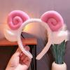 Cute Sheep Horn Lamb Ear Soft Fleece Women Headband Makeup Head Band Hair Band for Wash Face Shower Hair Accessories