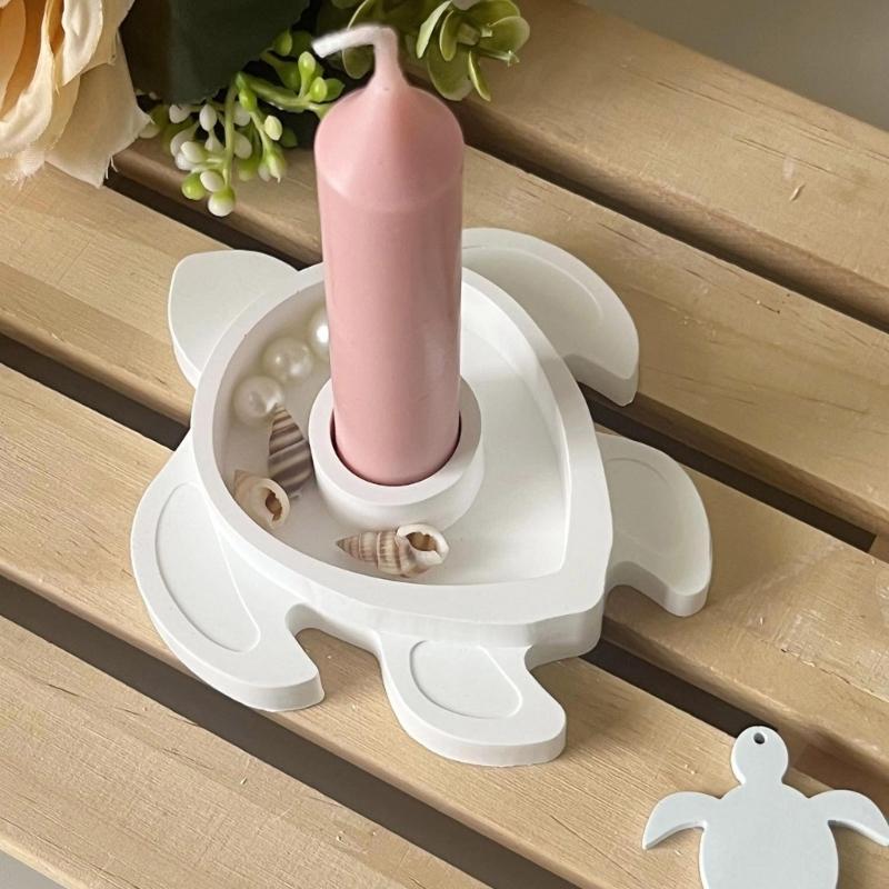 3Pcs Reusable Silicone Candle Making Mould Craft for Home Decoration Shell Fish Turtles Shape Sturdy Materials