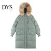 Versatile Cotton Coat Winter Women Jacket with Furry Hood Long Sleeves Pockets Heat Parka Retention Knee Length Zip-up Padded Solid Color Windproof