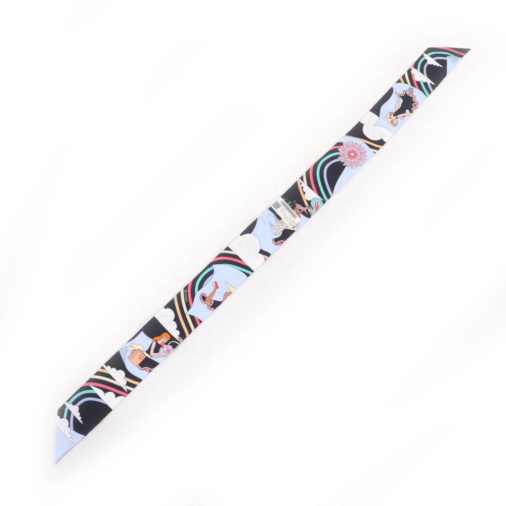 Pristine HERMES scarf CARRES VOLANTS Flying Carre Twilly silk Women Used