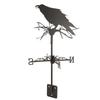 Weathervane Crow Ornament Wind Vane Weathercock Iron Metal Weather Vane for Outdoor Garden