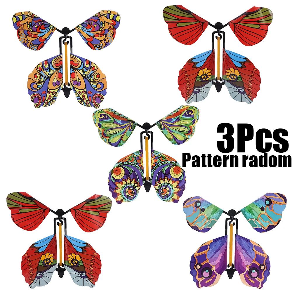 5/1Pcs Random Color Magic Fairy Flying Butterfly Children Toys Transformation Wind Up Butterfly Toy Surpris Gift For Kids Child