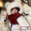 2025 Women's Cute Bear Hood: Winter Plush Hat, Scarf, Gloves Set
