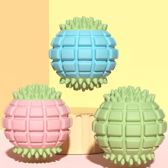 Squeaky Dog Ball Toy Spiky Textured Ball Dog Chew Toy Teeth Cleaning Toy for Dogs Outdoor Training Interactive Fetch Play