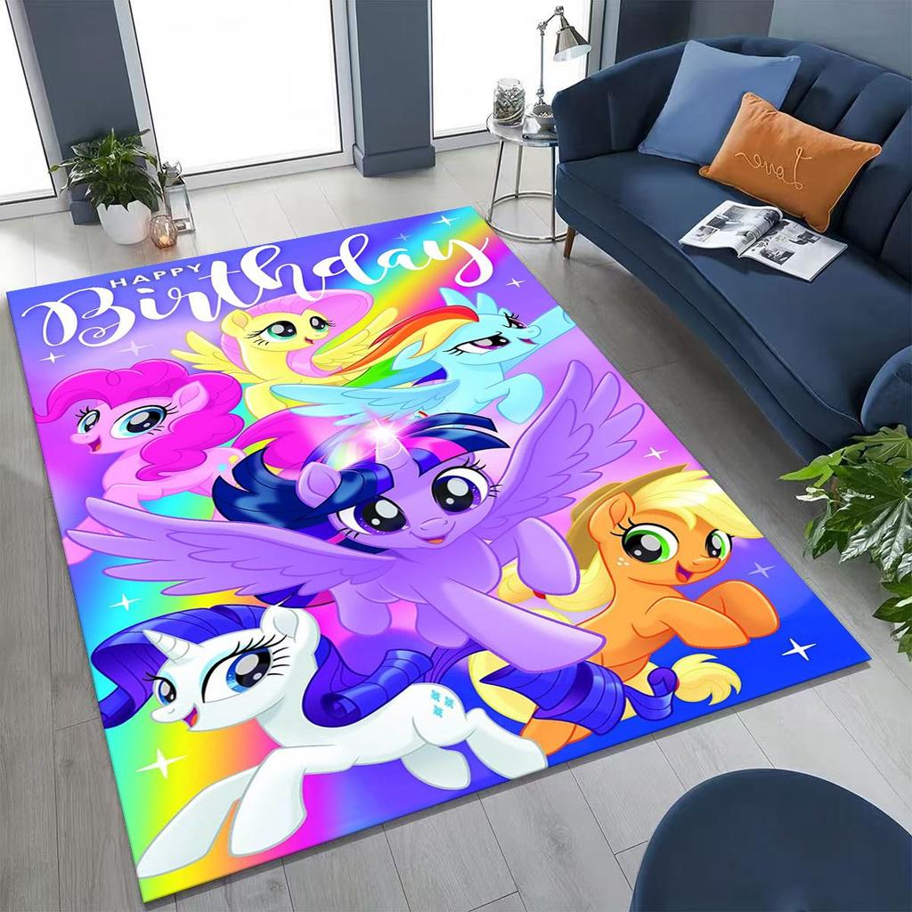 27 Style My Little Pony Unicorn Cartoon Rug for Bedroom Living Room Sofa Home Doormat Decor, Large Kids Non-slip Floor Mat Gift