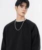 MOZMOZ Heavy Weight Pigment Raglan Back Slit Oversized Sweatshirt Black