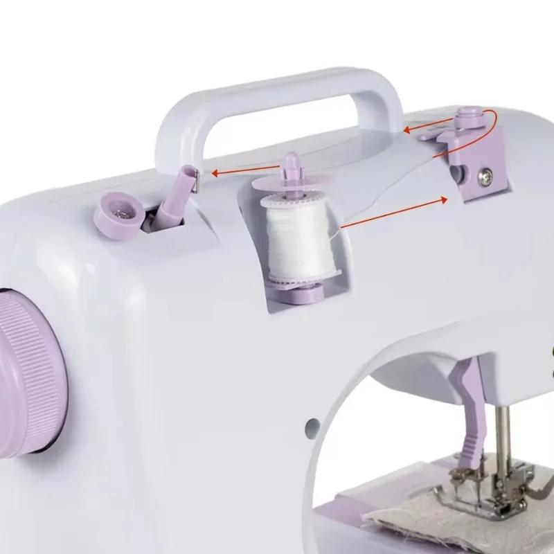 New  Portable Electric Sewing Machine  12 Stitches  Presser Foot  Pedal for Domestic Clothes Stitch