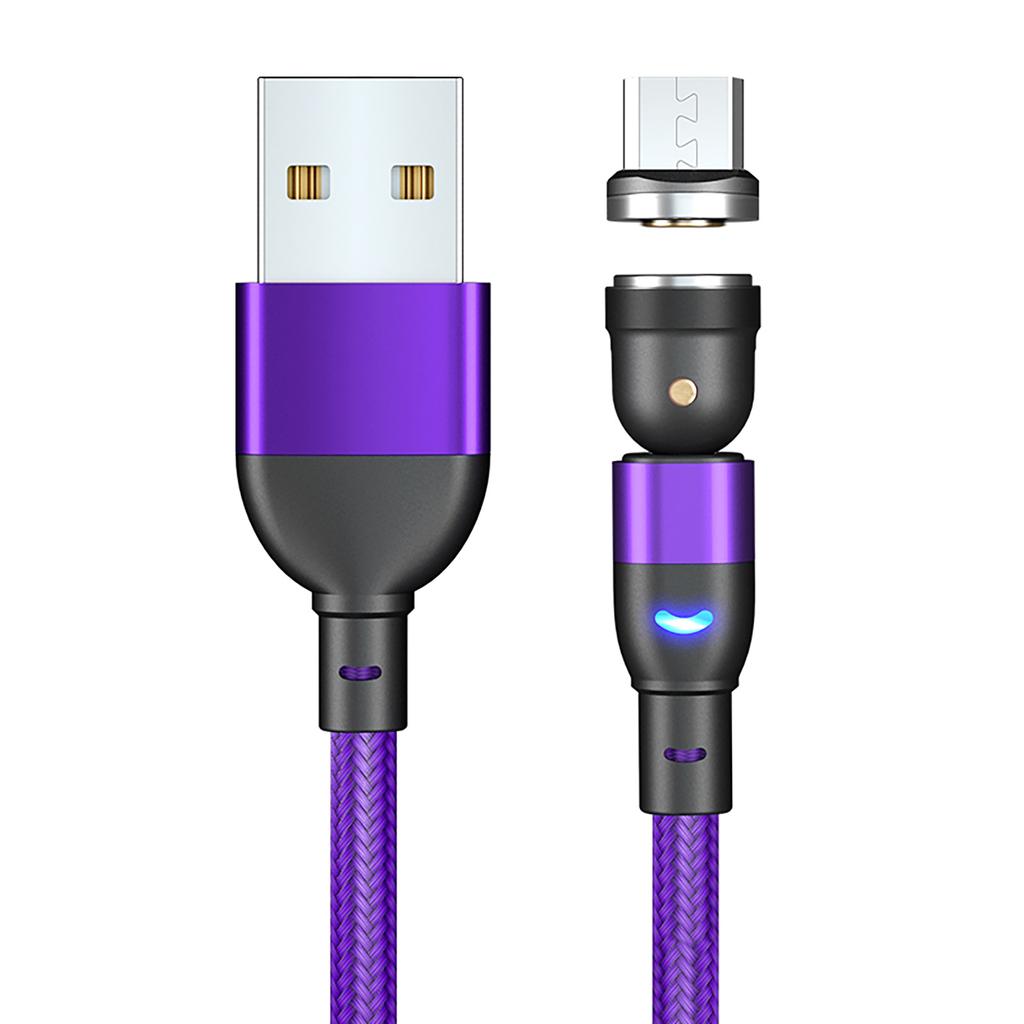 Micro USB 540° 3A Fast Charging Rotating Magnetic Data Cable About 78.8in