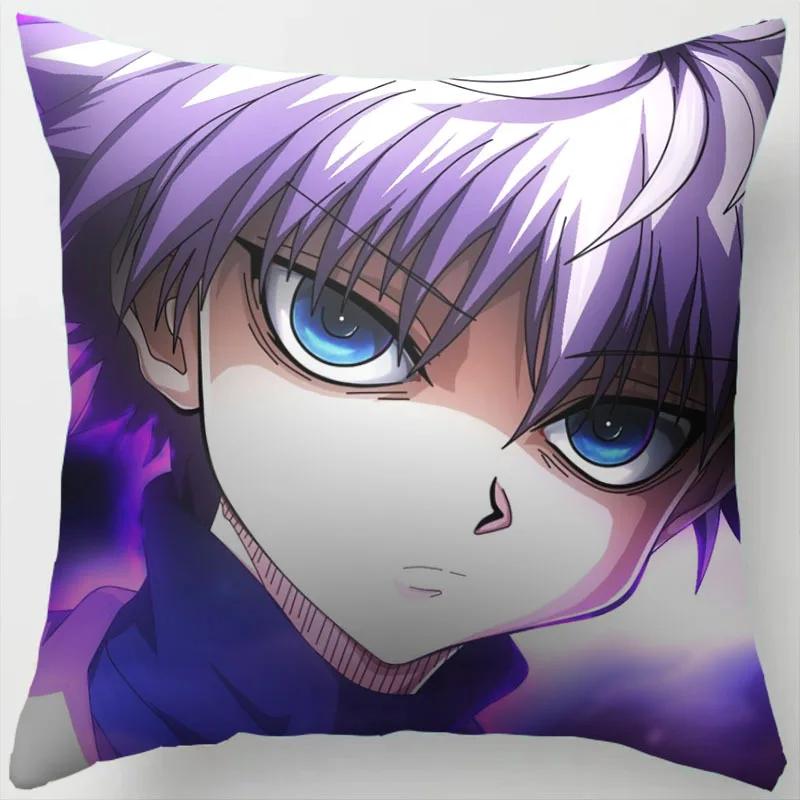 45CM Anime HUNTER Hisoka Kurapika Killua Zoldyck Druck Kissenbezug Wohnzimmer Zuhause Sofa Auto Dekoration Kissenbezug Kissenbezug