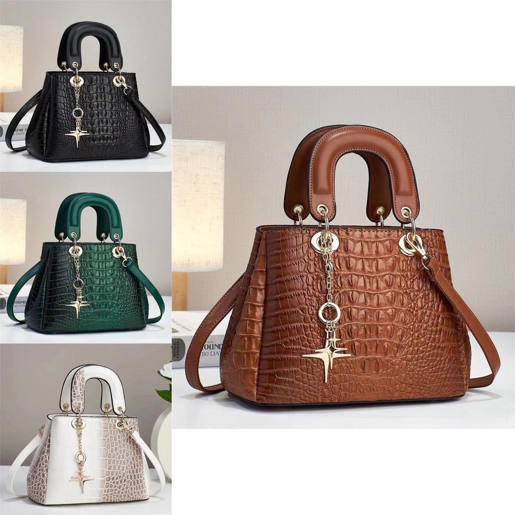 Crocodile Pattern Fashion Women's Handbag Large Capacity Soft Leather Atmospheric Middle-aged Mom Bag