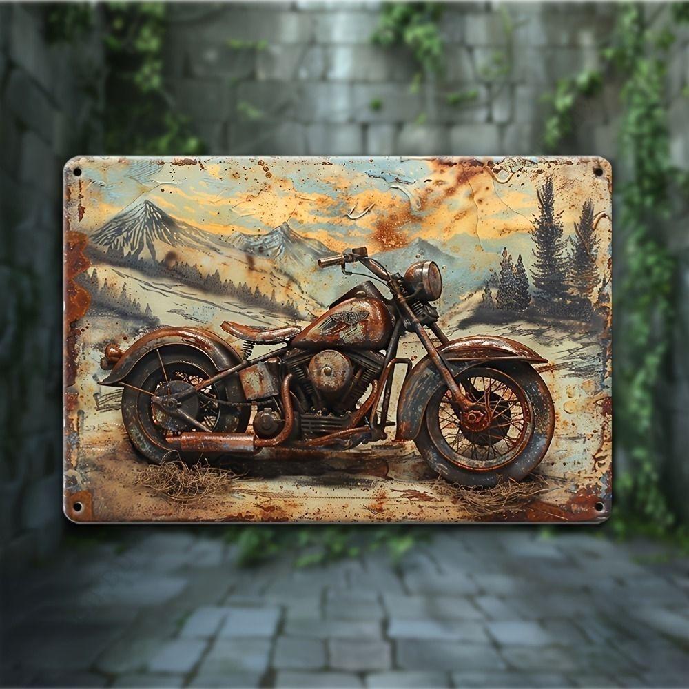 Moto metal interior plaque in the garage in the bar on the wall 20x30cm