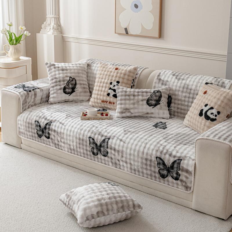 

Зимний Плюшевый Кролик Плюшевая Подушка-Пузырь Молоко Зимняя Утолщенная Плюшевая Защитная Накидка на Подушку для Сиденья Дивана Полотенце 70*70cm