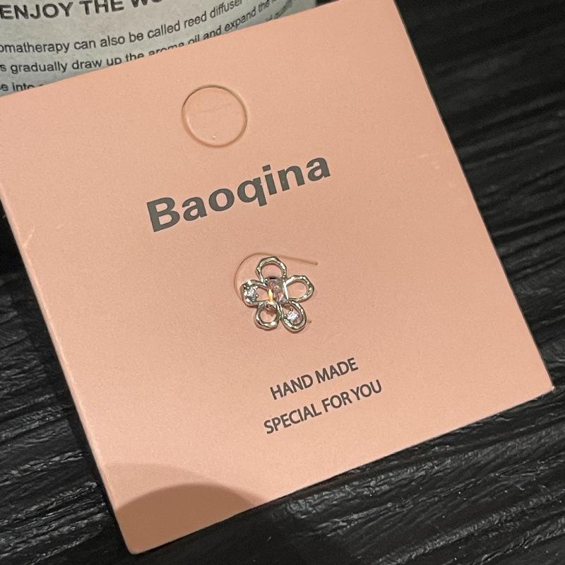 Pink Card Baoqina Flat Threaded Cartilage Stud: Trendy Cross-border Hot-Selling Piercing Jewelry