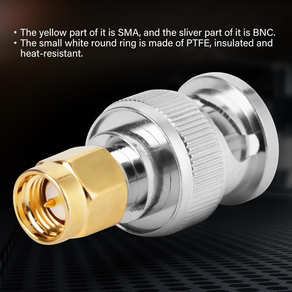 2 Pcs BNC Male to SMA Male Type Connector Adapter Test Converters