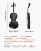 VEVOR Violin 355mm Size 4/4 Fiddle Set Solidwood for Beginner with Case Rosin Black