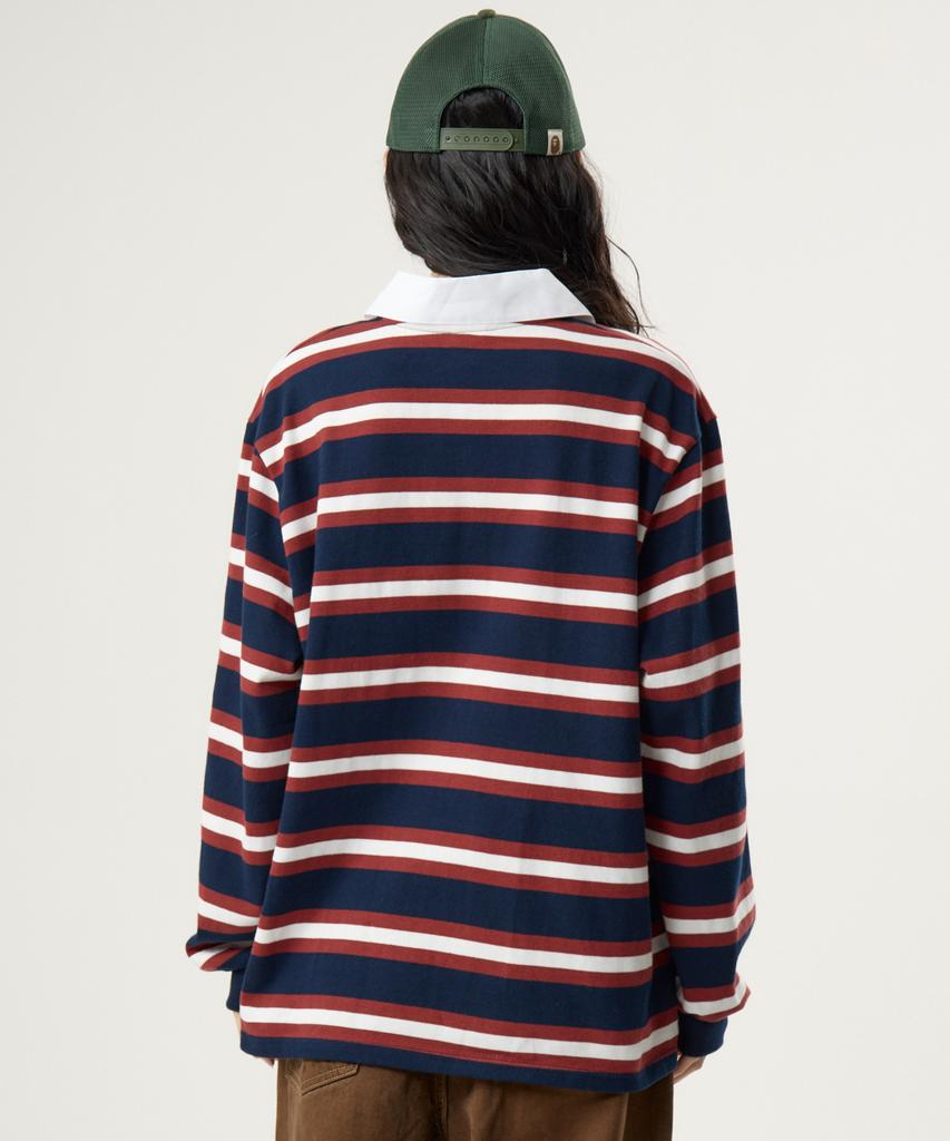 UNKNOWN PLANET Ivy Stripe Rugby Collar Shirt Brown