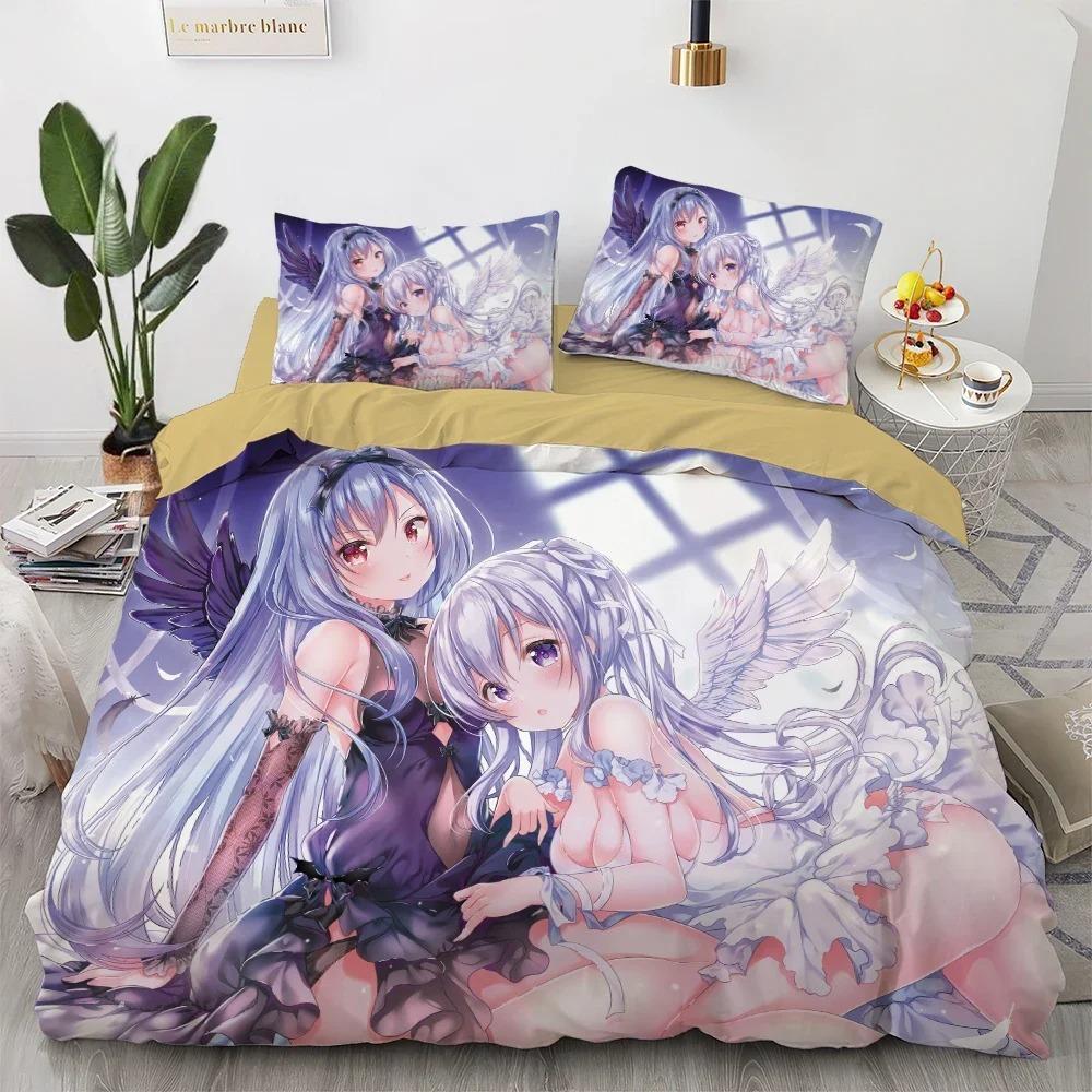 Anime Kawaii Bedding Set Japan Anime Loli Duvet Cover Set Kids Bedroom Cartoon 3D Printed Quilt Cover Bedroom Gift