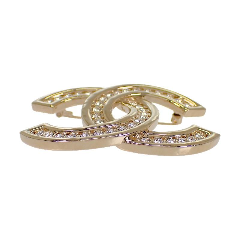 Chanel Brooch Gold metal/Rhinestone Women