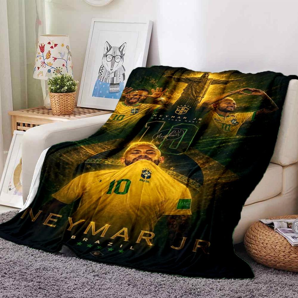 Neymar Jr Stampa Brasile Coperta di Flanella Alta Qualità Calda Confortevole Coperta per Tutte le Stagioni Perfetta per Regali Decorazione per la Casa