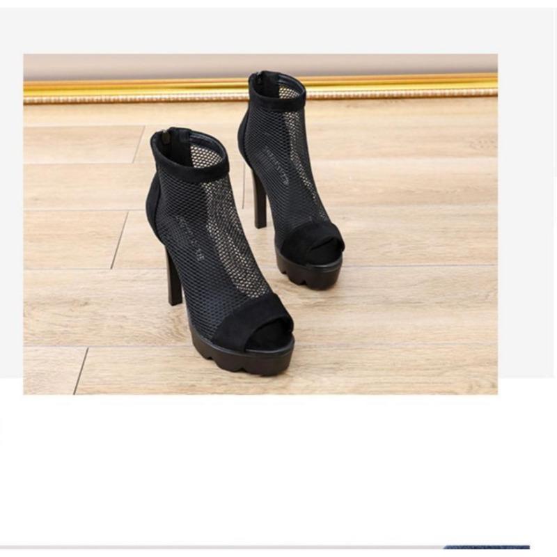 Sandals 2025 Summer New Fine Heel Non-slip Openwork Roman Sandals Boots