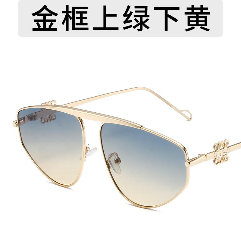 

Модные солнцезащитные очки с большой оправой, металлические, многоугольные, персонализированные, ретро, для уличной фотографии, для улицы, пляжные очки 1PC